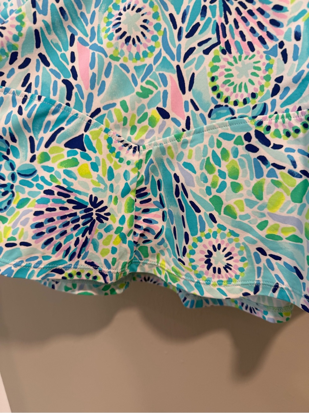 Lilly Pulitzer Blue Floral Circle Skort with Pink & Green Accents - Picture 3 of 6